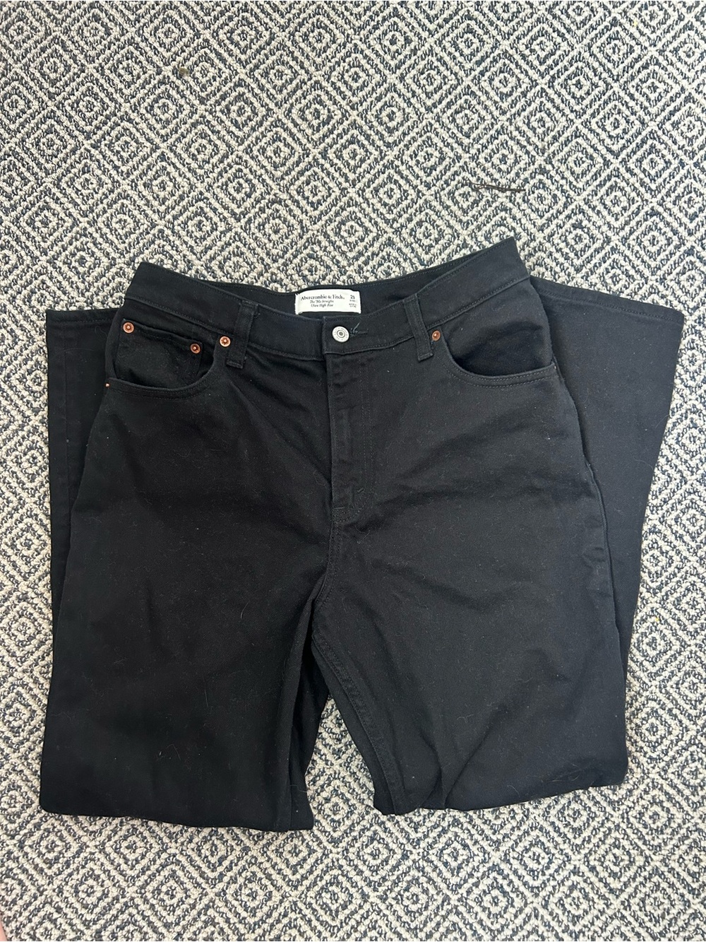 Abercrombie & Fitch Black High-Rise 90s Straight Jeans